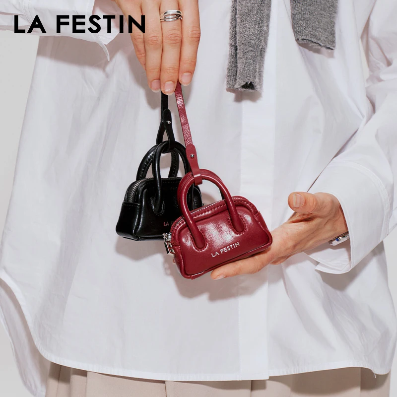 LA FESTIN Original Mini Earphone Bag 2024 New Bag Accessories Small Bag Leather Women's Bag Pendant Bag