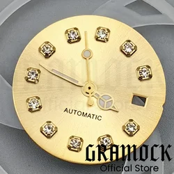 20.5mm Multicolor Sunburst/Gradient Watch Dial Diamond Markers Date Window Fit NH05 Automatic Movement for Women Wristwatch