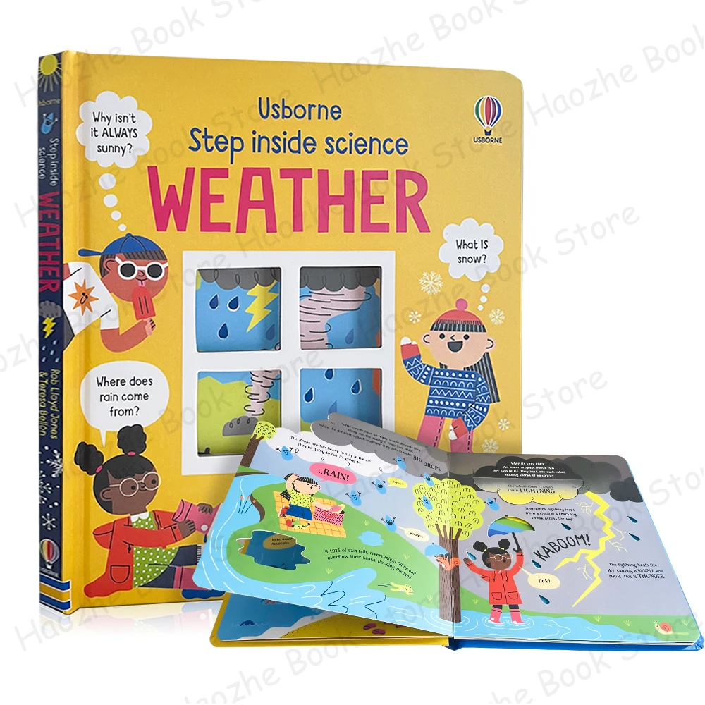 

Weather Usborne Step Inside Science Children's Activity English Hardcover Book Natural Science Knowledge Learning Kids Gift