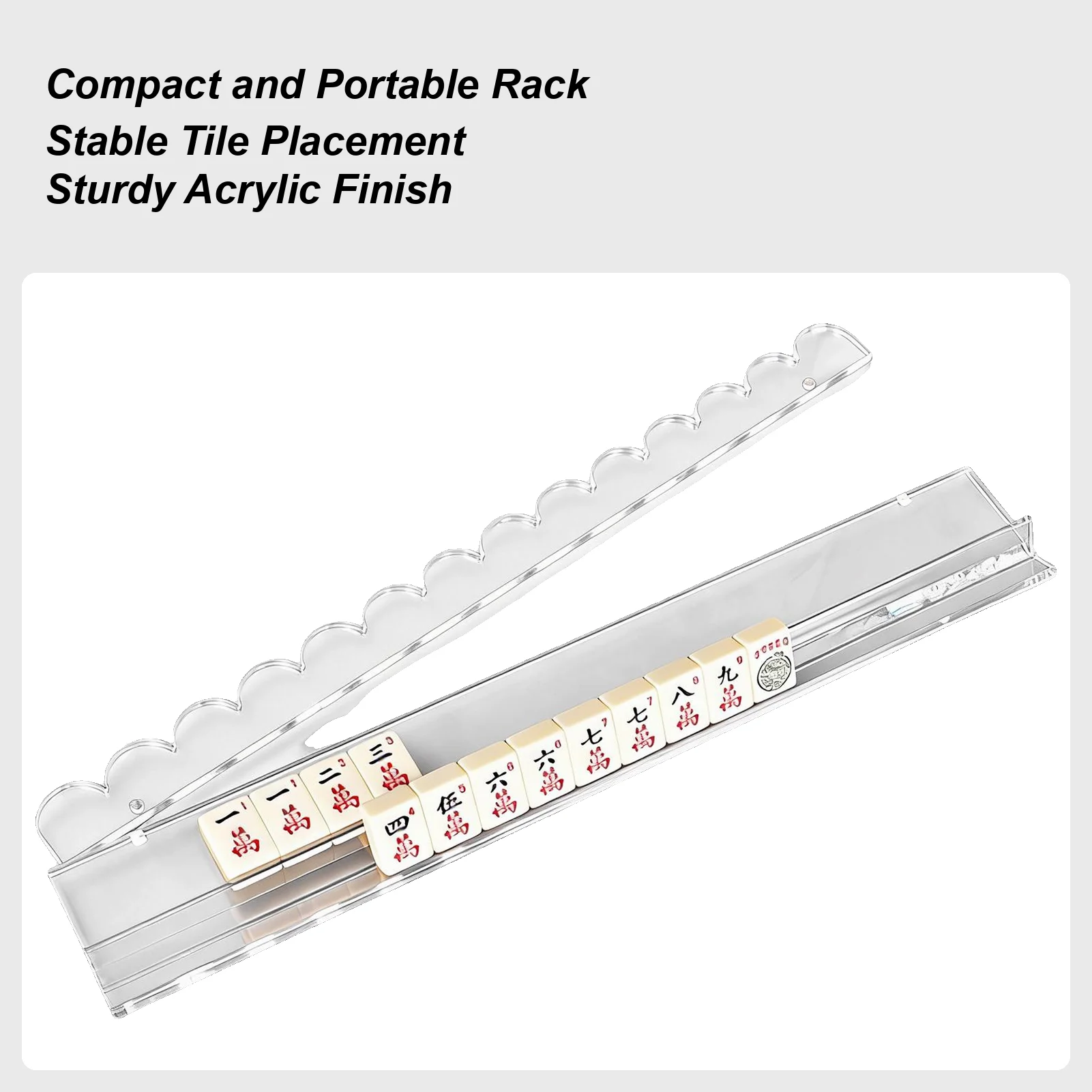 

Подставка для плиток маджонга 20 дюймов, акриловая, быстросборная, прозрачная, с магнитным толкателем, для игроков, пожилых людей, любителей, игровых комнат