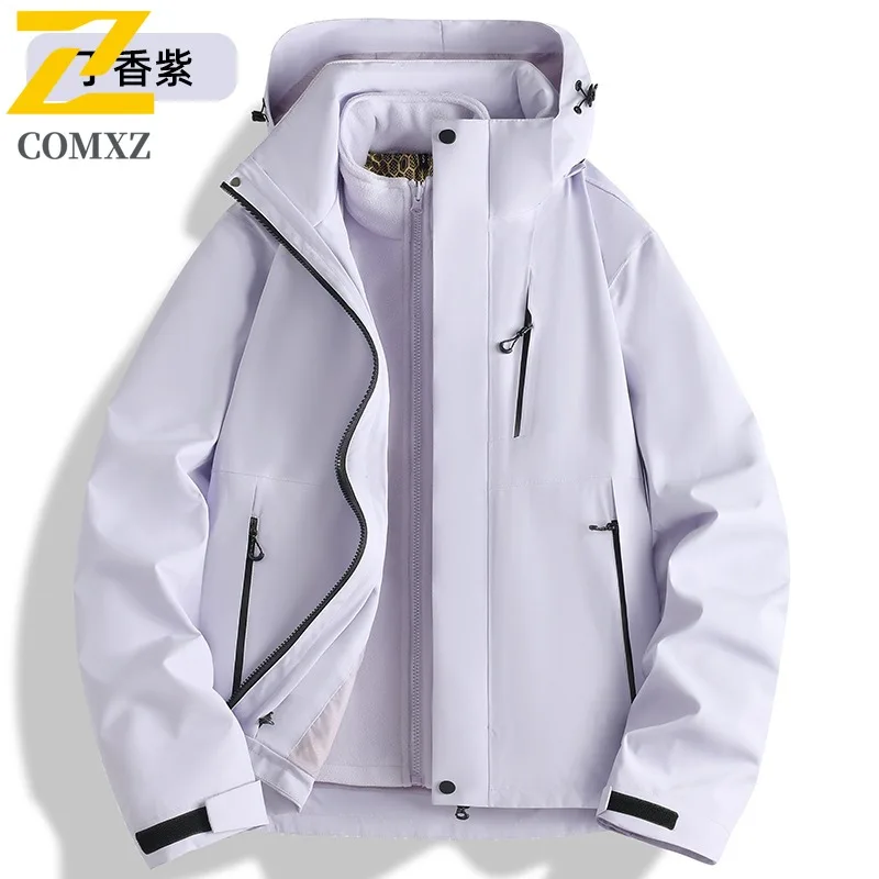 COMXZ Outdoor Mountaineering Jacket for Men Comfort Windproof Warm Parka Casual Street Style Cold Resistant Autumn Winter Coats