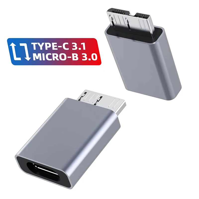 USB 3.0 Micro B Male Micro B To Type C Converter For External Hard Compact Portable Design For Everyday USB C Female To Micro B
