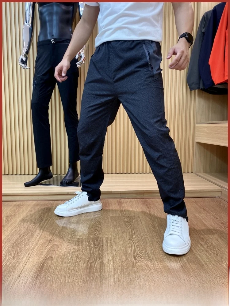 

Qui Dry водонепроницаемые мужские летние уличные эластичные тонкие прямые брюки облегающие спортивные повседневные длинные брюки молодежные активные брюки