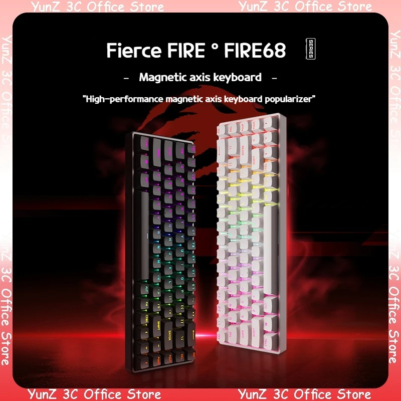 

Fierce Fire 68 Key Mechanical Keyboard Magnetic Switch 68 Key Wired E-Sports Hot Swappable Rgb Gaming Keyboard Custom Valorant