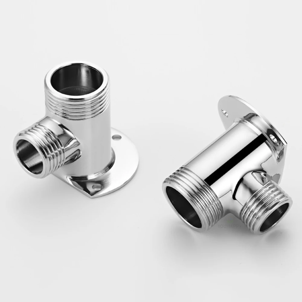 

2PCS Wall Mounted Faucet Adapter Copper Shower Fixed Base Inlet Outlet Water Way Valve Universal Shower Faucet Accessories