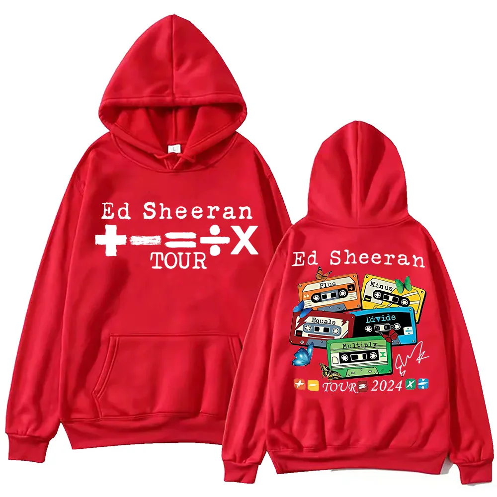 Ed Sheeran Mathematics 2024 Tour Hoodie Harajuku Hip Hop Pullover Tops Sweatshirt