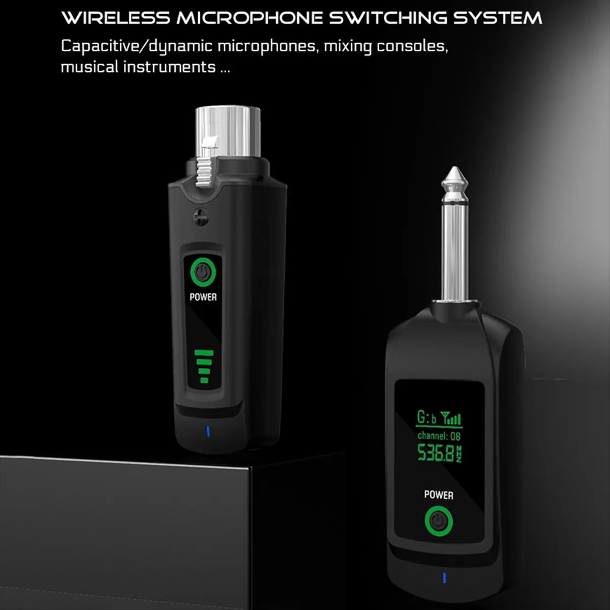 didyou 2.4G Wireless Microphone Converter System Transmitter Receiver for Dynamic Condenser Microphone Guitar Audio Mixer B