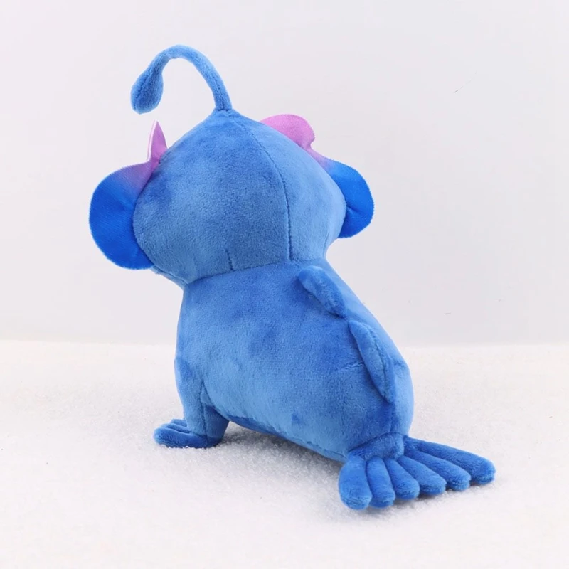 25CM 만화 애니메이션 게임 바다 괴물 헌터 블루 랜턴피쉬 봉제 인형 귀여운 블루 새라만더 인형 생일 및 크리스마스 선물