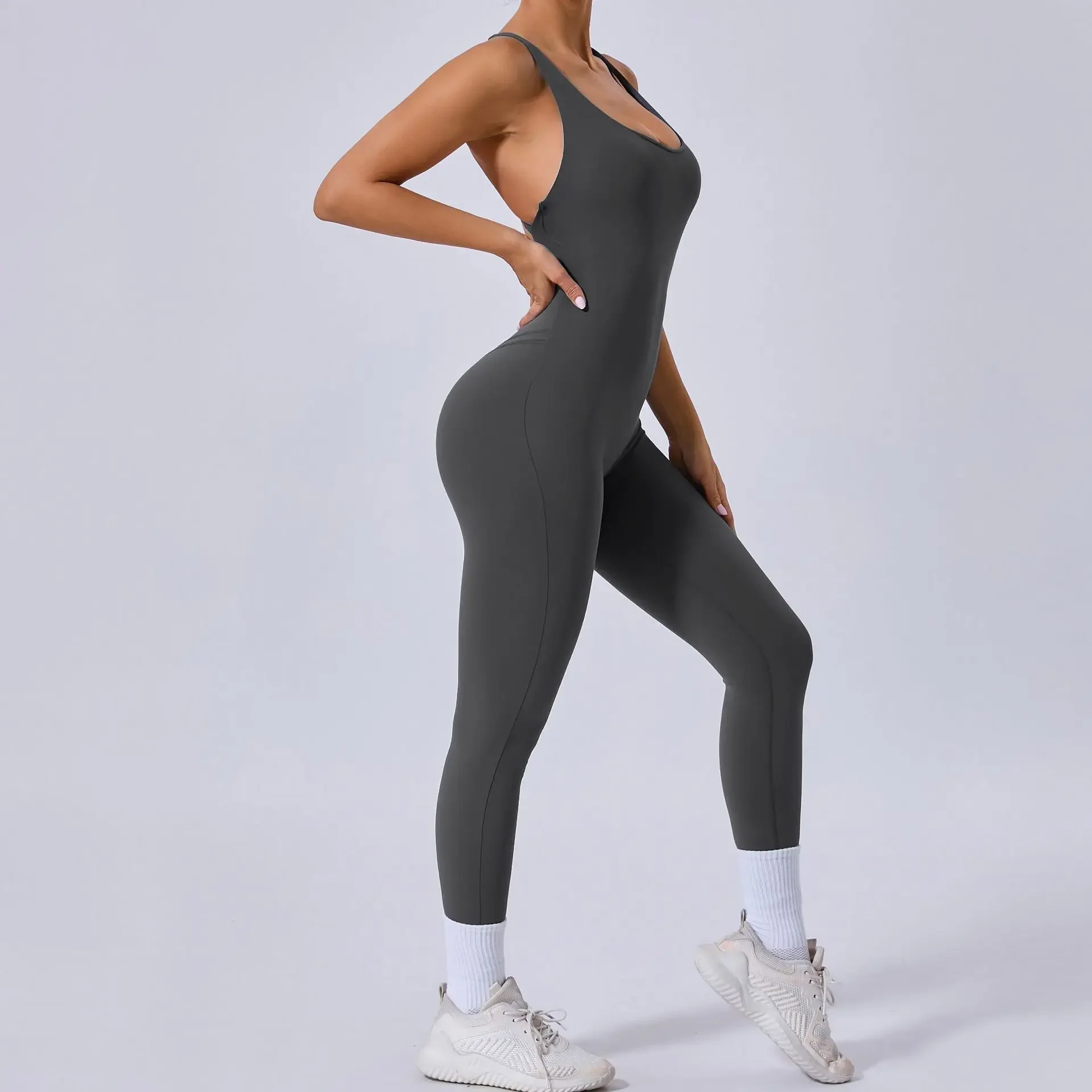 Combinaison de yoga sans manches pour femme, ensemble de vêtements de sport, salopette de fitness, vêtements d'entraînement