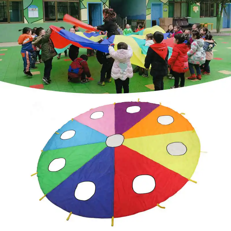 Brazil Multi Person Interaction Outdoor Toy Whack-a-mole Rainbow Umbrella Parachute Game Rainbow Umbrella Parachute Children Toy