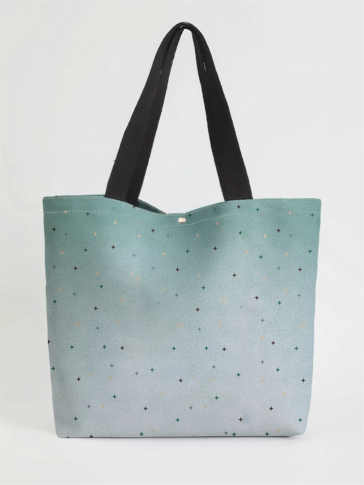 قطعة واحدة، حقيبة يد منقوشة على شكل نجمة، حقيبة يد عصرية قابلة لإعادة الاستخدام، حقيبة يد متعددة الوظائف، حقيبة تسوق قماشية مطبوعة #1