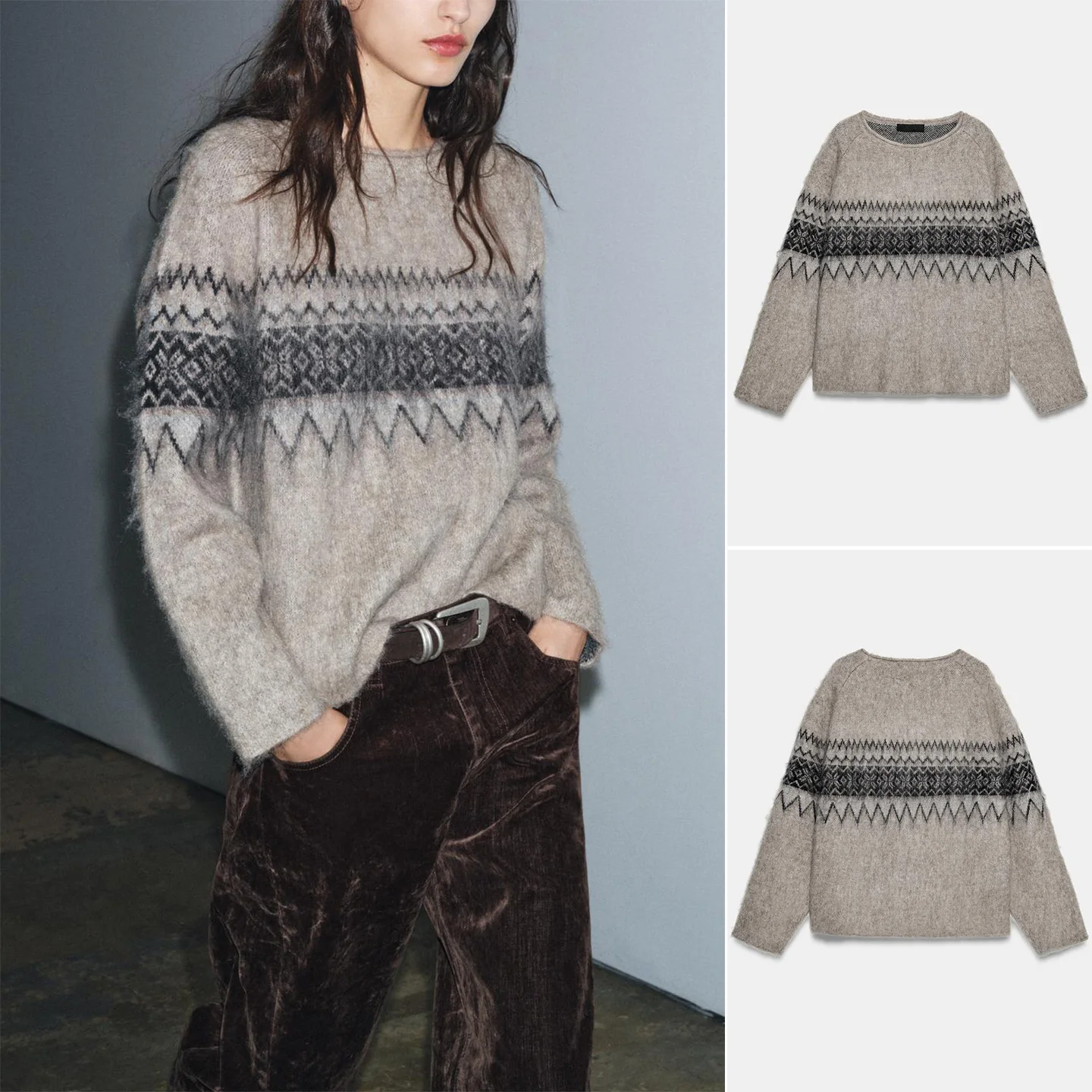 

Осень-зима, Новое поступление, женский вязаный свитер Briti Sle, круглый Ne Long Sve Color Blo, повседневный свободный крой, полиэстер...