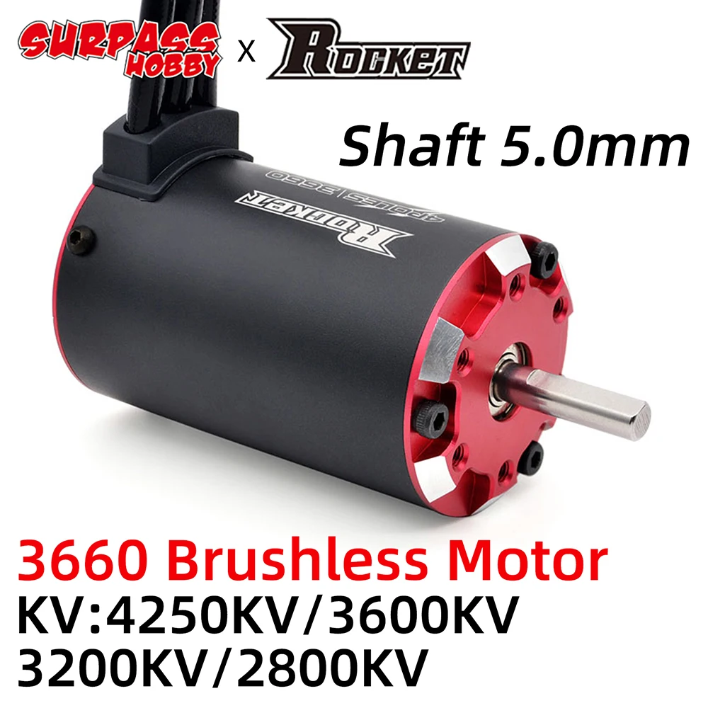 

Rocket 3660 Brushless Motor 4250KV 3600KV 3200KV 2800KV w/Temp Sensor for 1/8 1/10 Tamiya GTR Traxxas RC Drift Racing Car