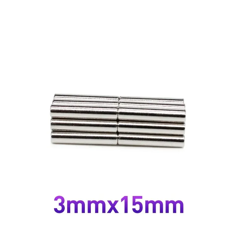 20/50/100/200/500PCS 3x15 Powerful Strong Magnetic Magnets Disc 3mmx15mm Small Round Permanent Neodymium Magnets 3x15mm 3*15 mm