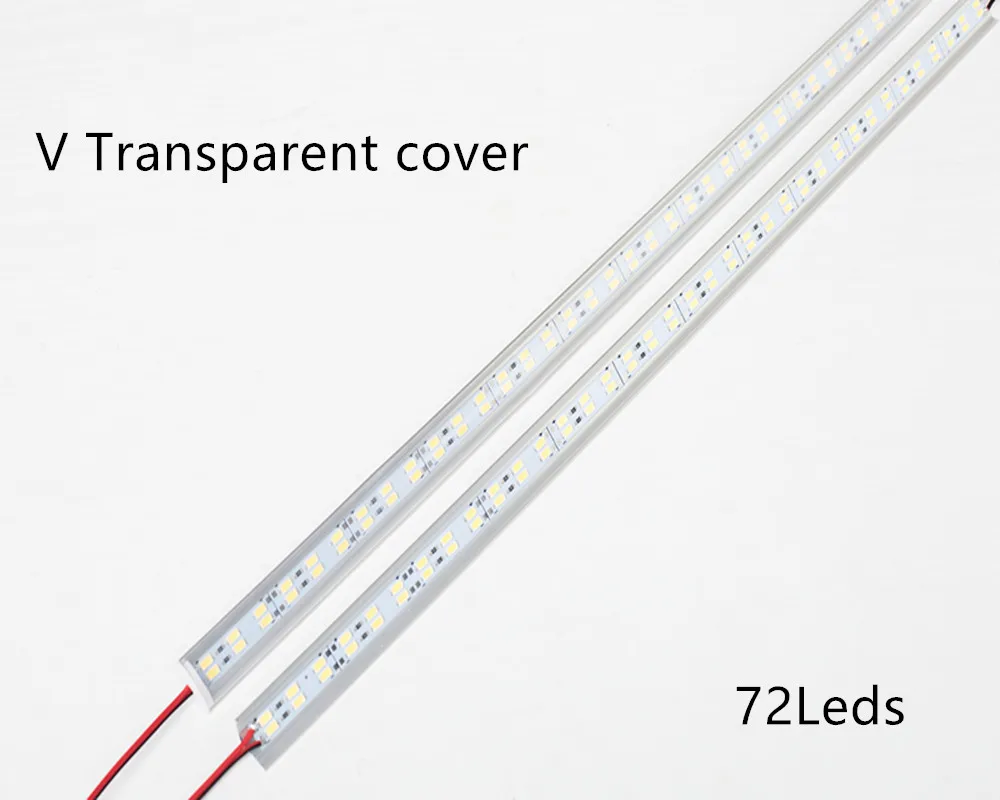 Super Bright 72LEDs LED bar DC12V 50cm kitchen storage shelf LED profile aluminum channel rigid strip for indoor lighting