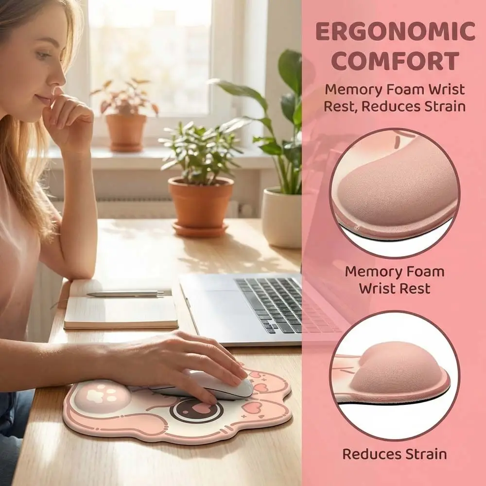 

Desk Mat Wrist Pad Black Cat Mouse Pads Hand Guard Anti-Slip Cat Large Mouse Mat Thickened Cute Kawaii Cat Mouse Pad Home Decor