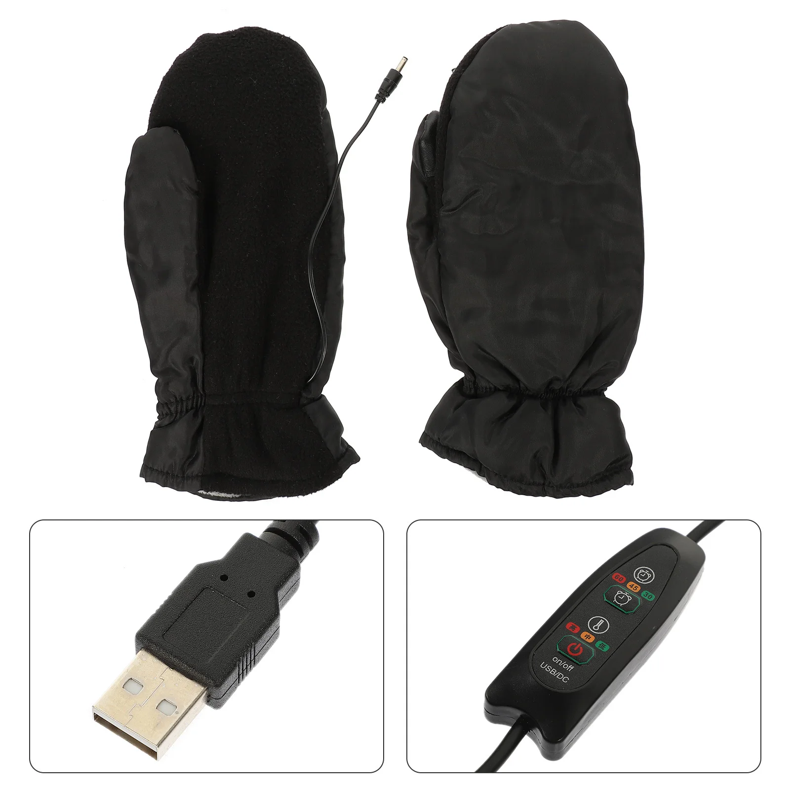 1-set USB-verwarmde handschoenen Winter Winddicht Elektrische verwarming Voor buitensporten Skiën Kamperen Wandelen Vissen Rijden Draagbaar Warm