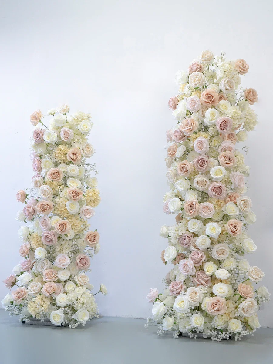 Wedding decoration upright arch champagne floral arrangement, stage photography background 4S shop event ceremony arrangement fl