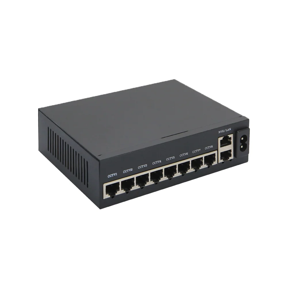 

8 портов 10/100M Ethernet переключатель с обратным однопортом poe CVTV NVR 48 в 802.3AF/AT