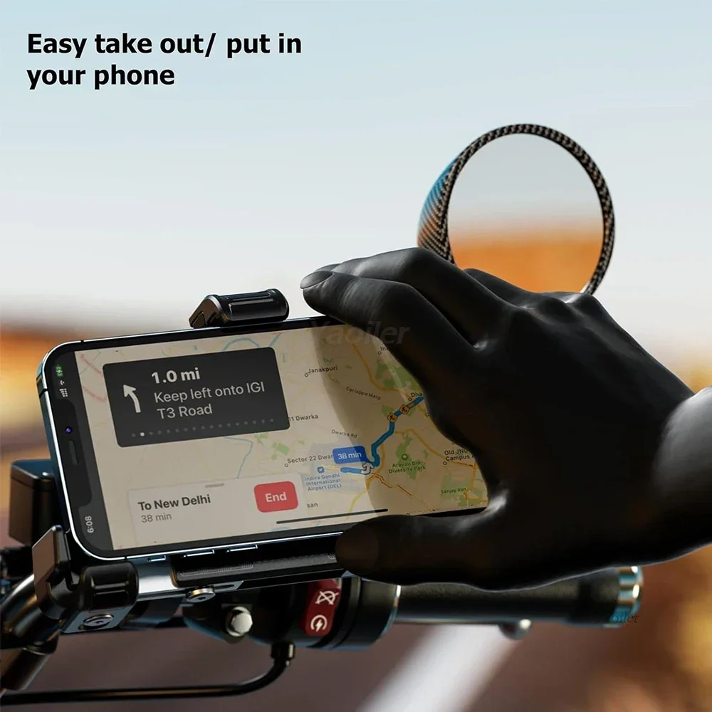Motorcycle Phone Mount Vibration Dampener Not Block Camera Anti-Theft Motorycle Phone Holder Handlebar Mount for 5.4-7.2" Phone