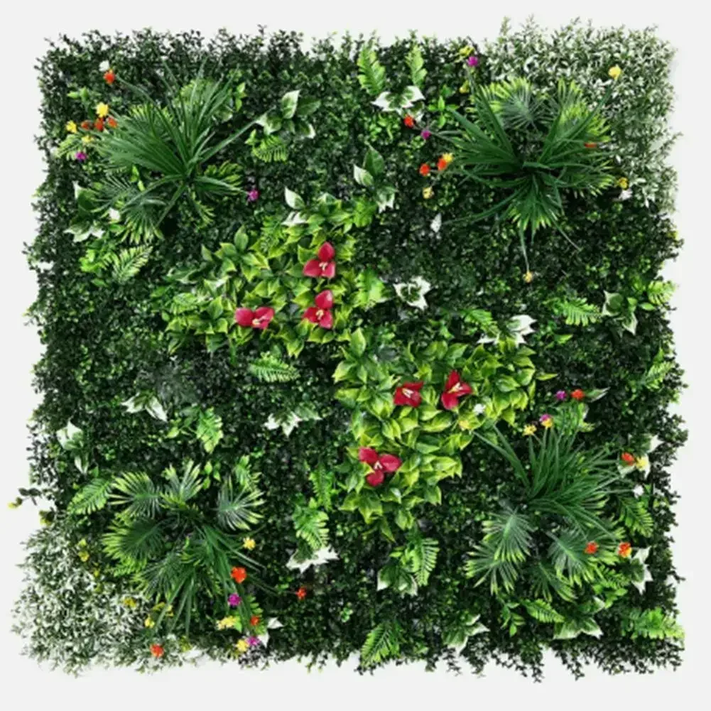 

50*50CM Artificial Plant Flower Wall Panels UV Realistic Indoor Outdoor Garden Artificial Plant Wall Panel