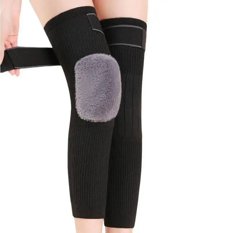 1 Pair Thermal Cashmere Knee Leg Warmers Stretchy Knee Brace Winter Warm Leg Sleeves Kneepads Muscle Joint Care Knee Support Pad