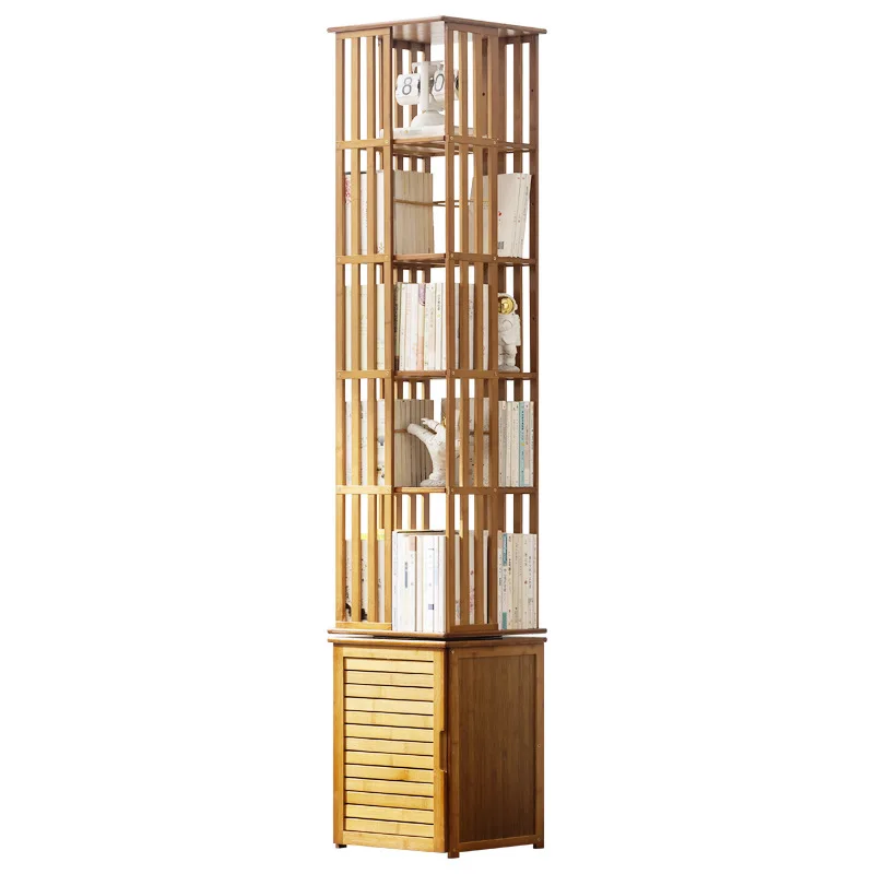 

360-Degree rotating bookshelf crevice bookcase space-saving children's floor picture book rack simple household student shelf