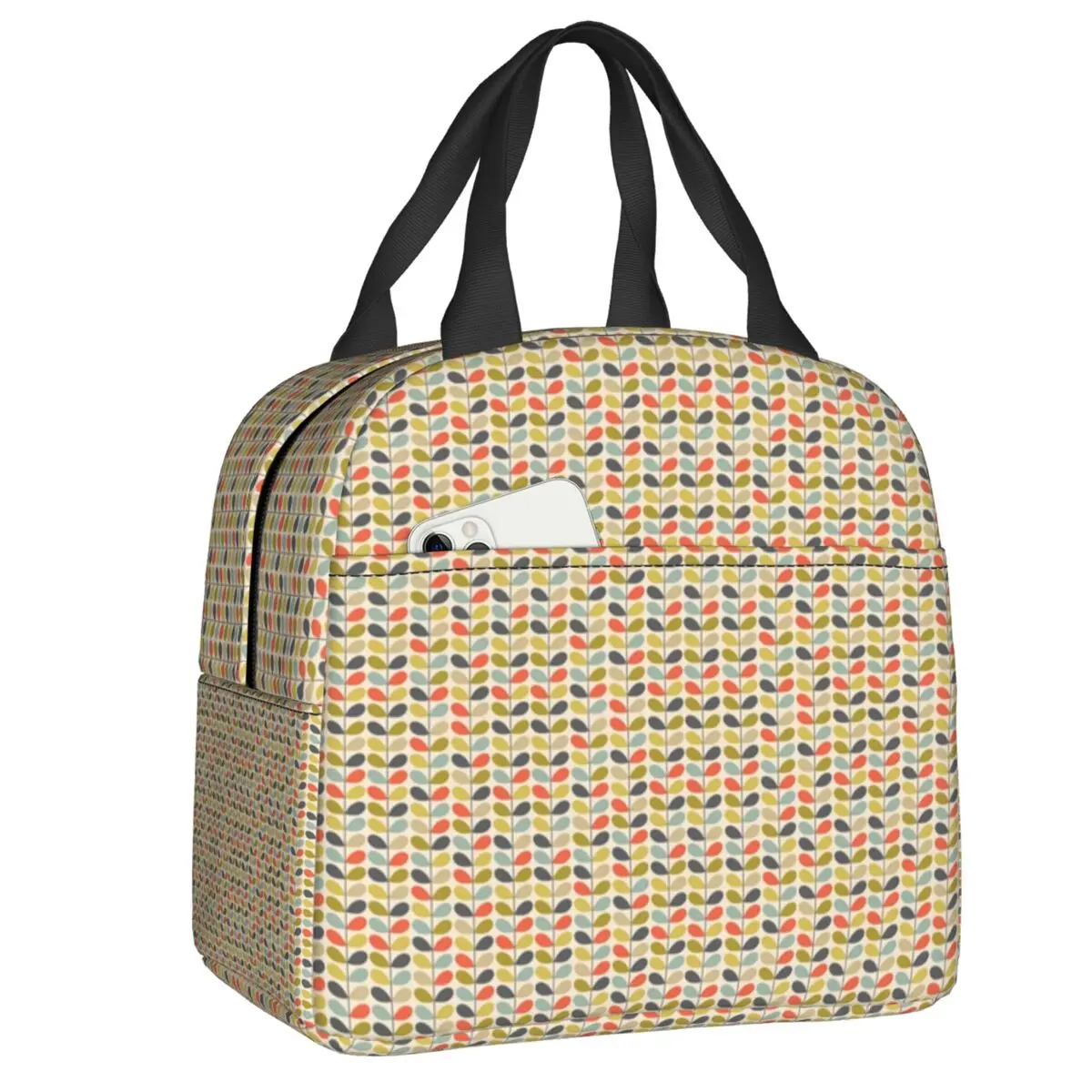 Custom Orla Kiely Pear Tea Towel Thermal Insulated Lunch Bags Women Scandinavian Pattern Resuable Lunch Tote Storage Food Box