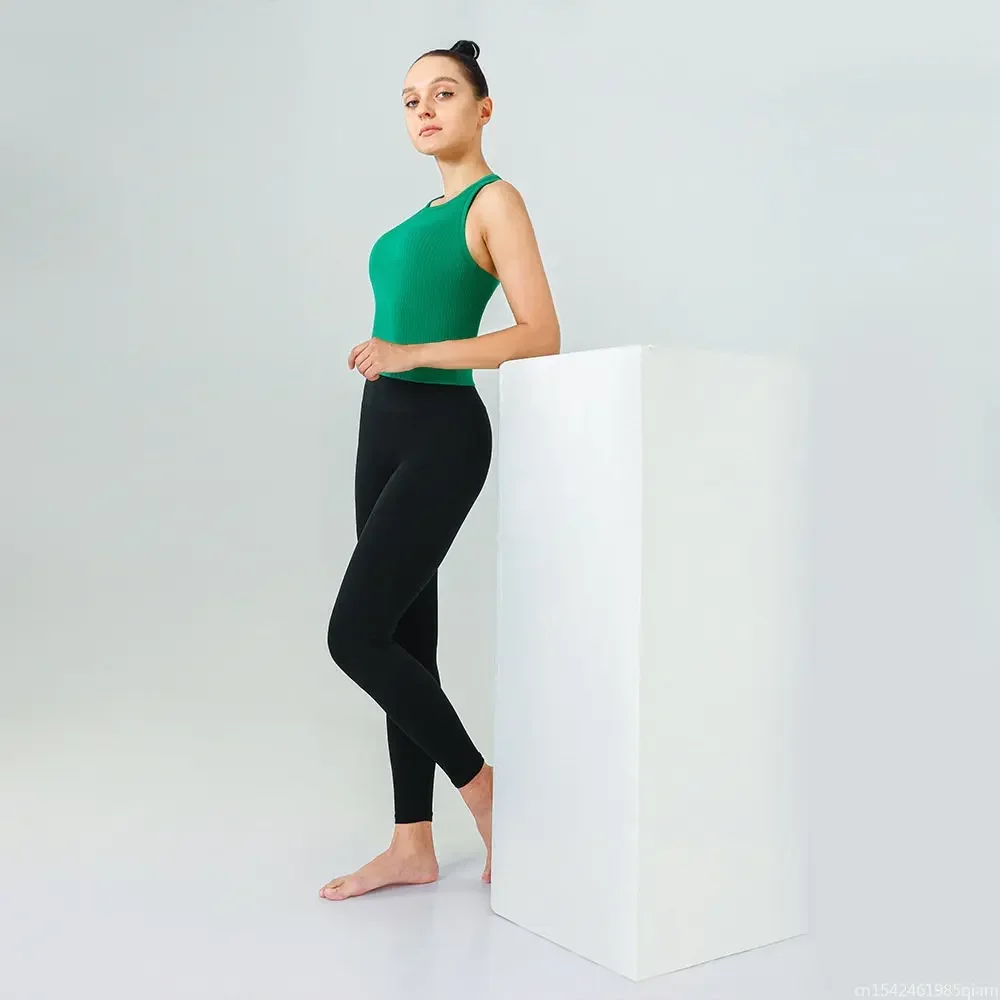 Yoga RIBBED  Workout Gym Bras Women  Vest Sexy Sports Sleeveless Shirt Athletic Tops