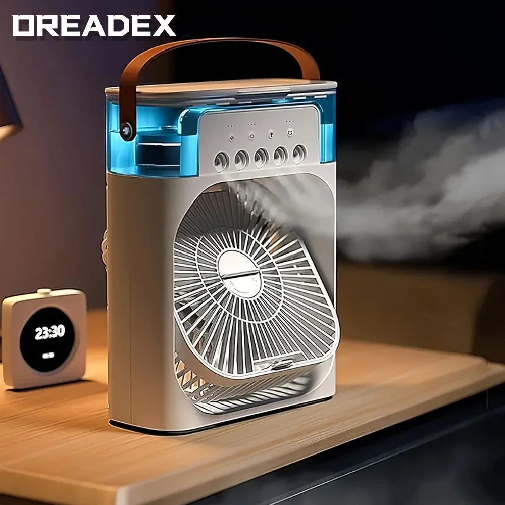 OREADEX 3 In 1 Fan AIr Conditioner Household Small Air Cooler LED Night Light Portable Humidifier Adjustment Fan Office Home Fan