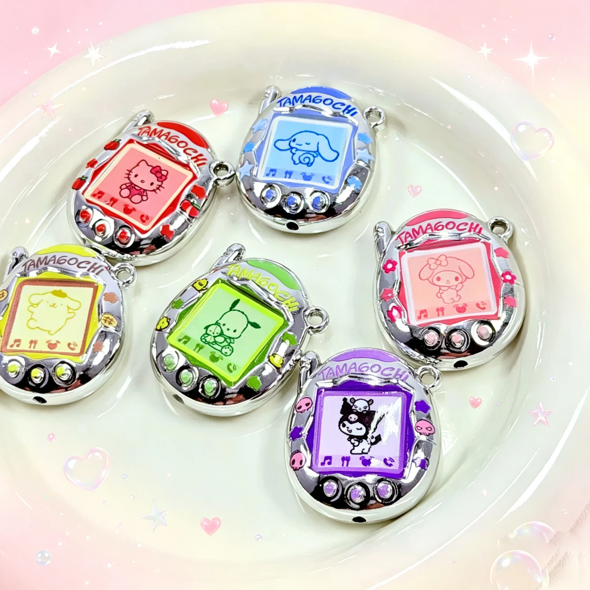 New Hello Kitty Kuromi My Melody Cinnamoroll Pompompurin Pochacco Sanrio Kawaii Cartoon Bag Charm Keychain Couple Best Friend ﻿