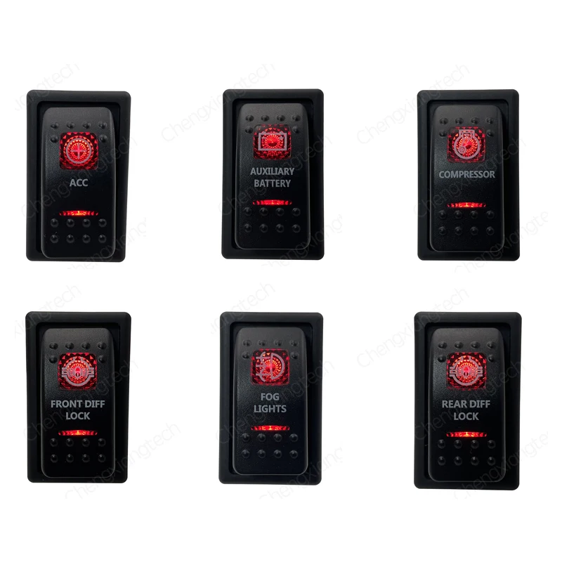 12V 20A Universal Red Led Rocker Switch Housing Set SPST ON OFF Carling Type for Car Boat Can Am Maverick Commander OEM Repacing