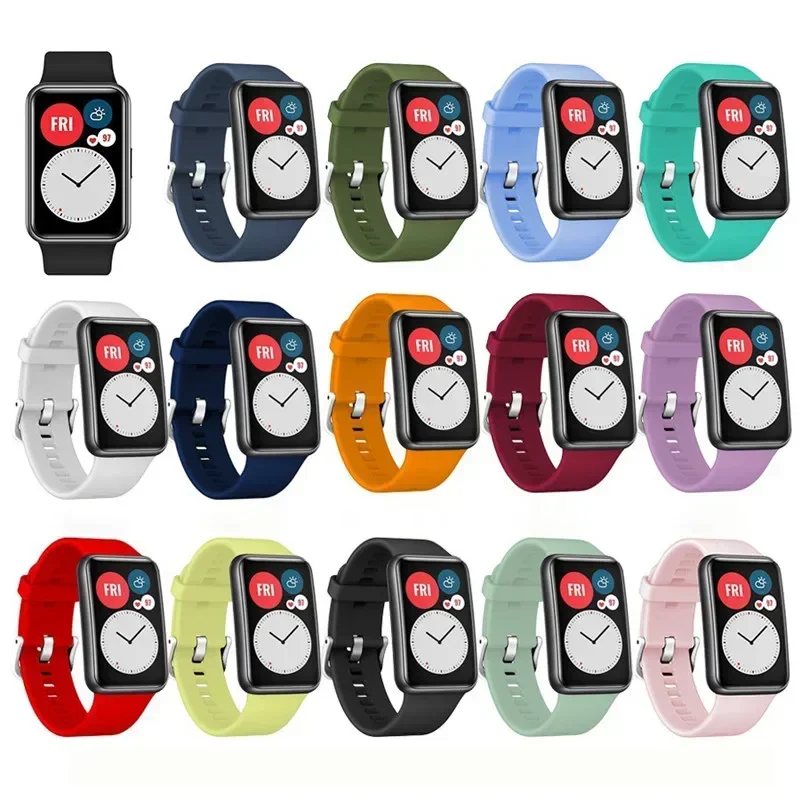 Colorful Silicone Band For Huawei Watch FIT New TIA-B09/TIA-B19 Smartwatch Strap Wrist Bracelet