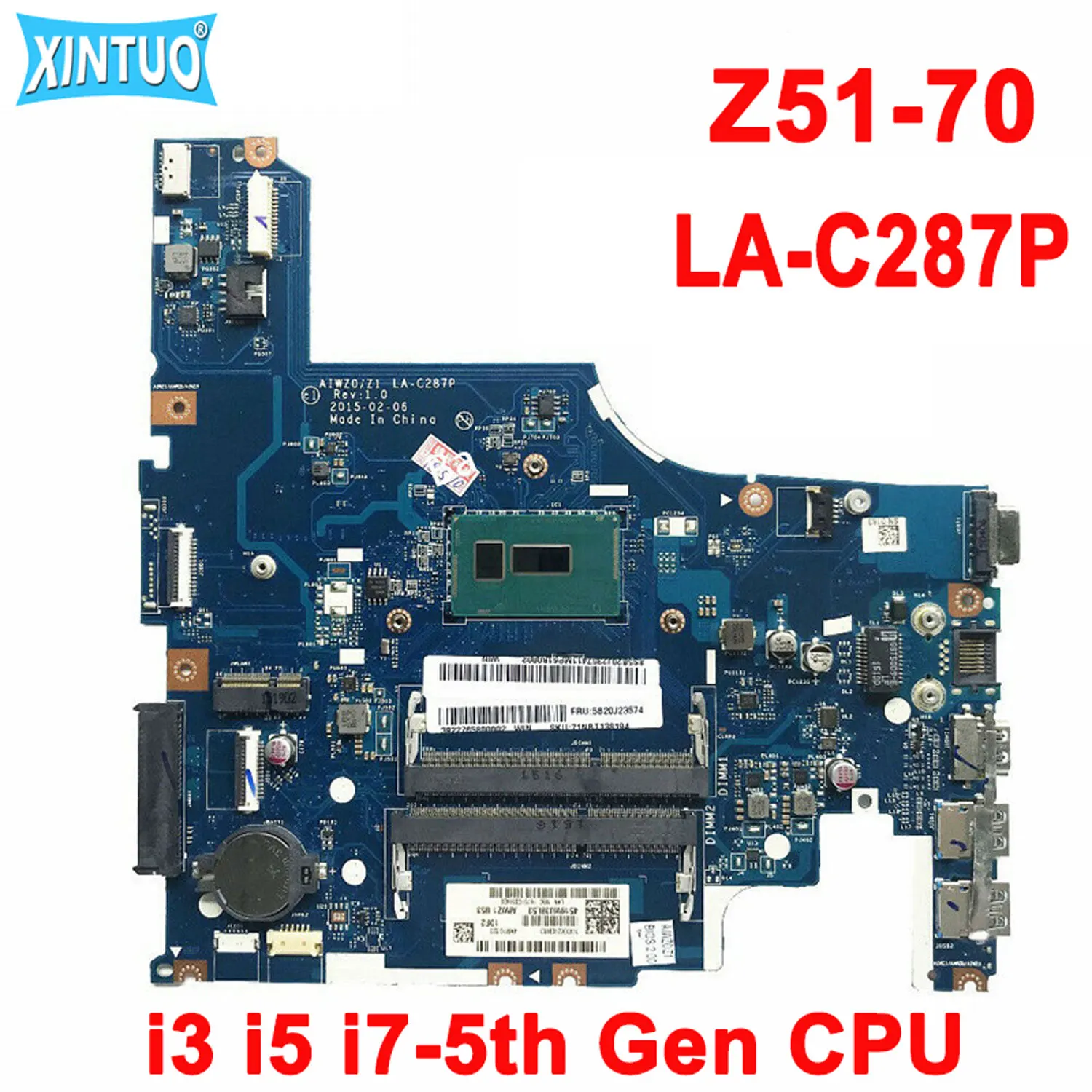 

AIWZ0/Z1 LA-C287P Motherboard for Lenovo Z51-70 Laptop Motherboard 5B20J23574 with i3 i5 i7-5th Gen CPU DDR3 100% test work