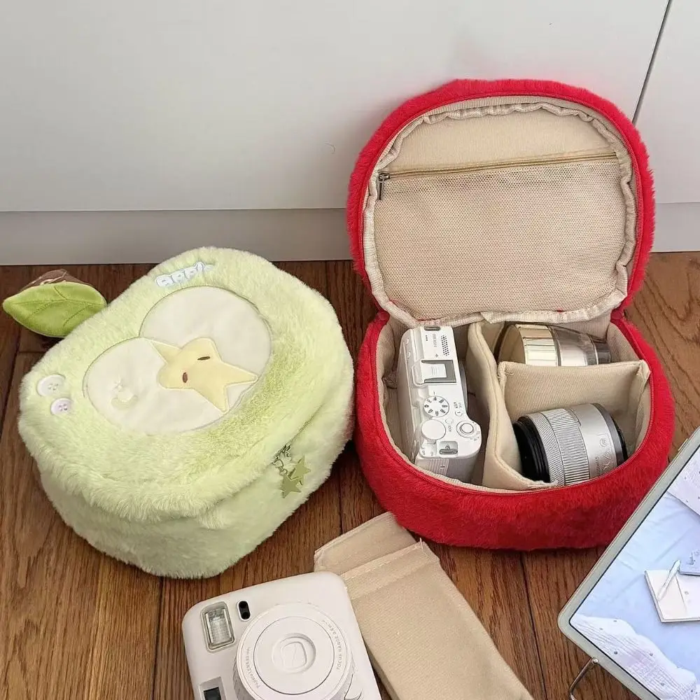 INS Makeup Bag Large Capacity Partition Storage Toiletry Bag Apple-shape Camera Storage Bag