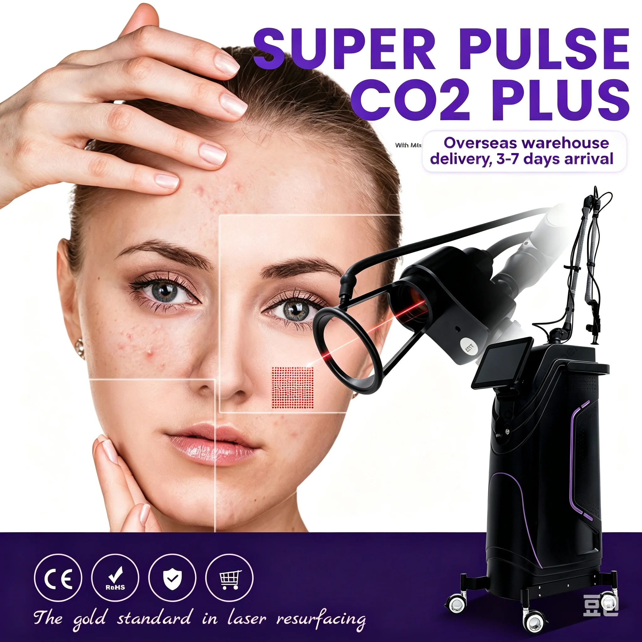 Professional Lase Co2 Fractional Rejuvenation Acne Whitening Spot Wrinkle Removal Acne Dark Spot Removal