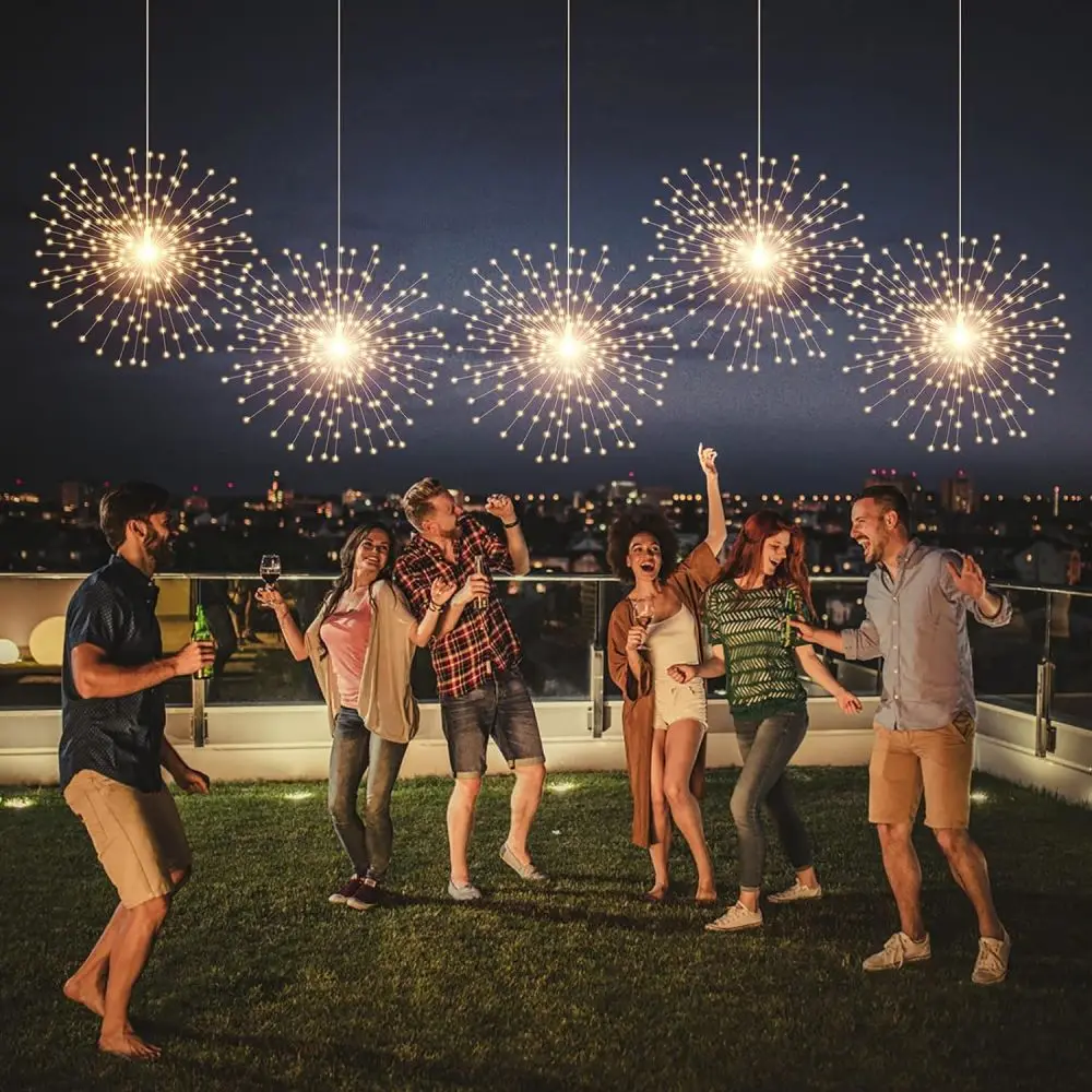 

Led Light Solar String Lights Outdoor Firework String Hanging Remote Control Warm Lamp Waterproof IP65 Lamps Garden Decoration