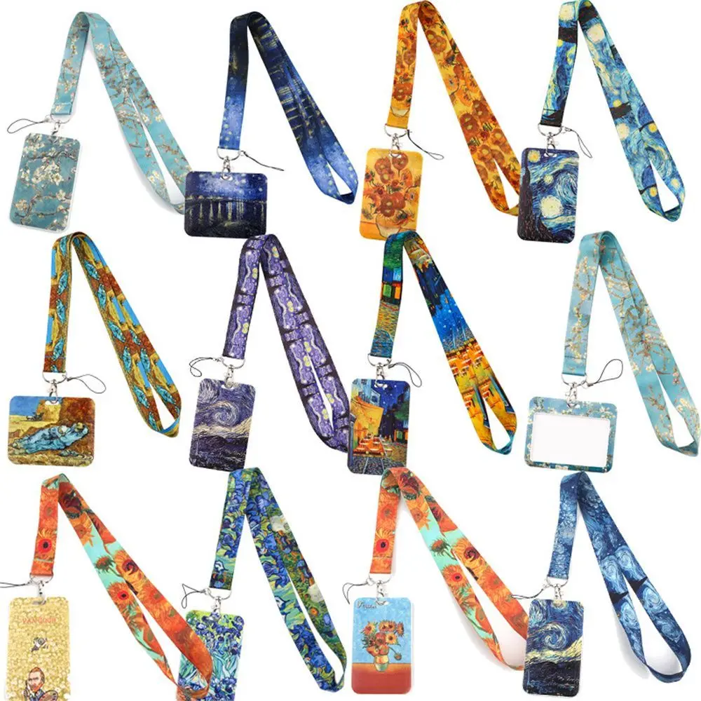 Gifts Charm Van Gogh Keys Chain ID Credit Card Cover Mobile Phone Straps Badge Holder Art Lanyard