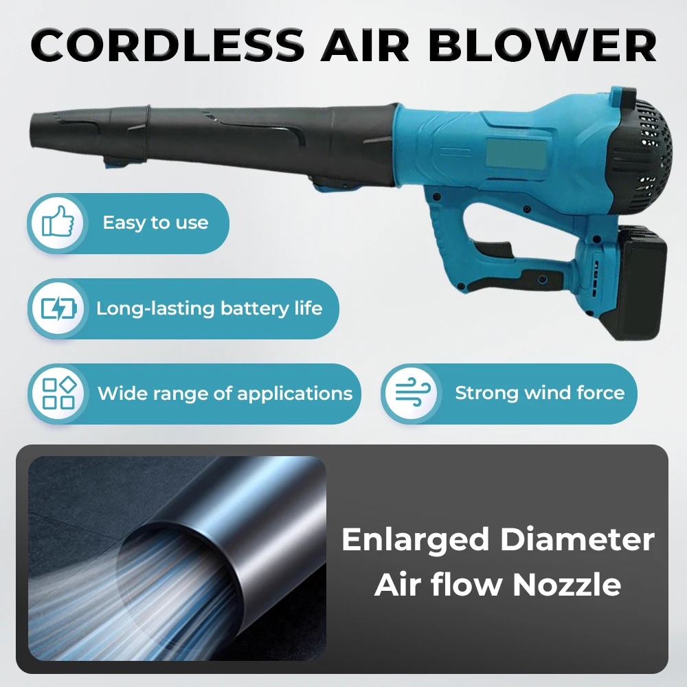 Mamidw 38000RPM Brushless Cordless Air Blower Handheld Leaf jet Turbo Blower Power Tool Untuk Baterai Makita 18V