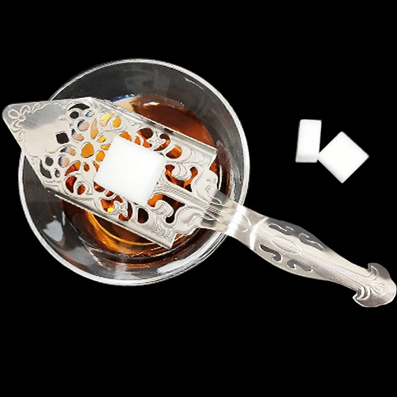 4PCS Stainless Steel Absinthe Spoons Wormwood Cocktail Bar Glass Cup Spoon Vintage Absinthe Spoon