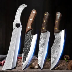 Butcher Boning Knife Hand Forged Blade Kitchen Knives Chopping Vegetables Chef Knife Wood Handle Filleting Slicing Meat Cleaver