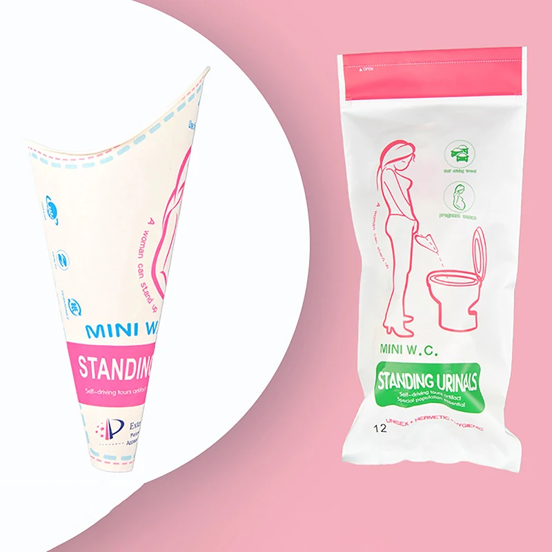 12pc/lot Disposable Paper Urinal Woman Urination  Stand Up Pee for Camping Travel Portable Female Outdoor Toil