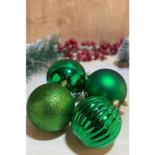 Beysüs Christmas Pine Tree Ornament Cici Ball 10 cm 4 Pcs Green