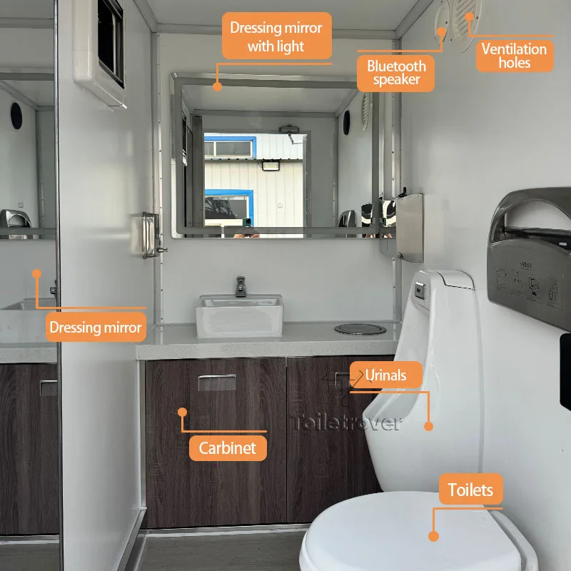 Toilet Portabel Mewah Premium untuk Penggunaan Luar Ruangan, Trailer Toilet Mobile, Harga Toilet Portabel, Kamar Mandi Mobile Portabel yang Dapat Diakses