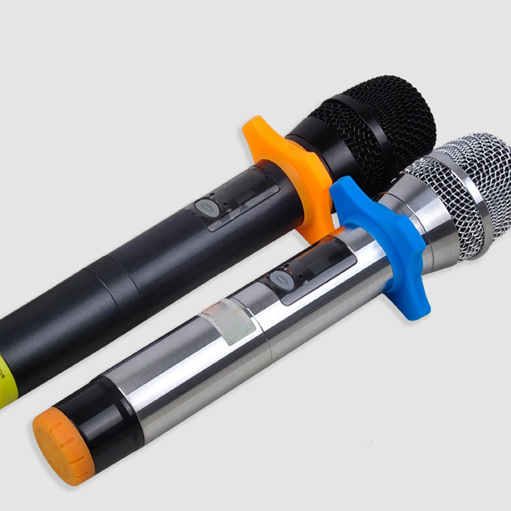 

10Pcs Microphone Anti Rolling Ring Protective Shockproof Rubber Band for Handheld Mic Anti Fall Slip Resistant Multiple Colors