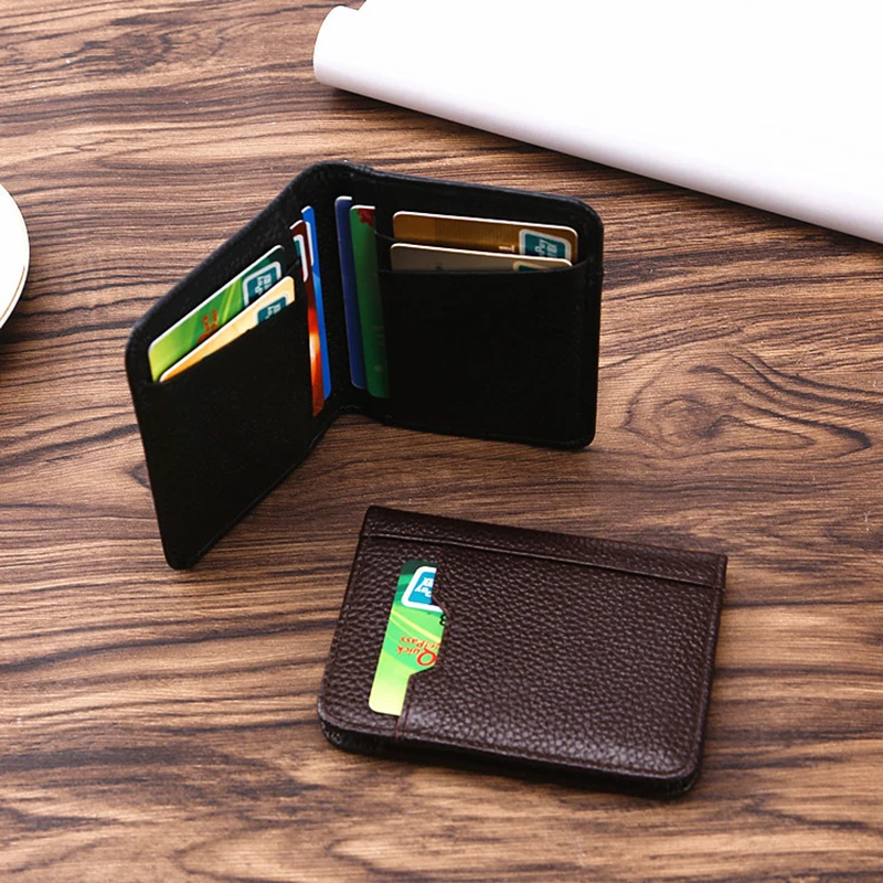

Cow Leather Wallet Card Holder Credit Card Id Holder Multi Slot Bank Card Case Fashionable and Minimalist Wallet