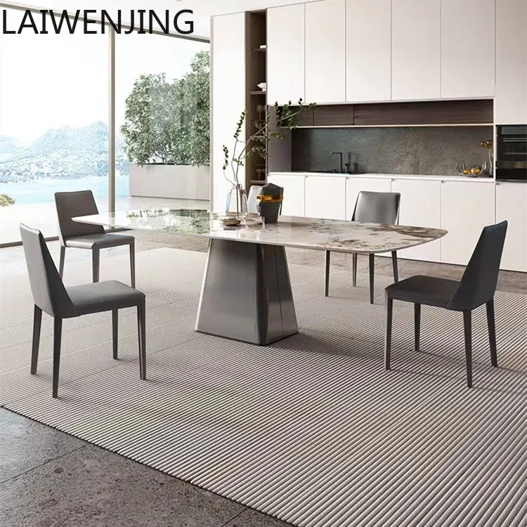 

SGF Simple Modern Rock Slab Dining Table Italian Style Light Luxury Rectangular Dining Table