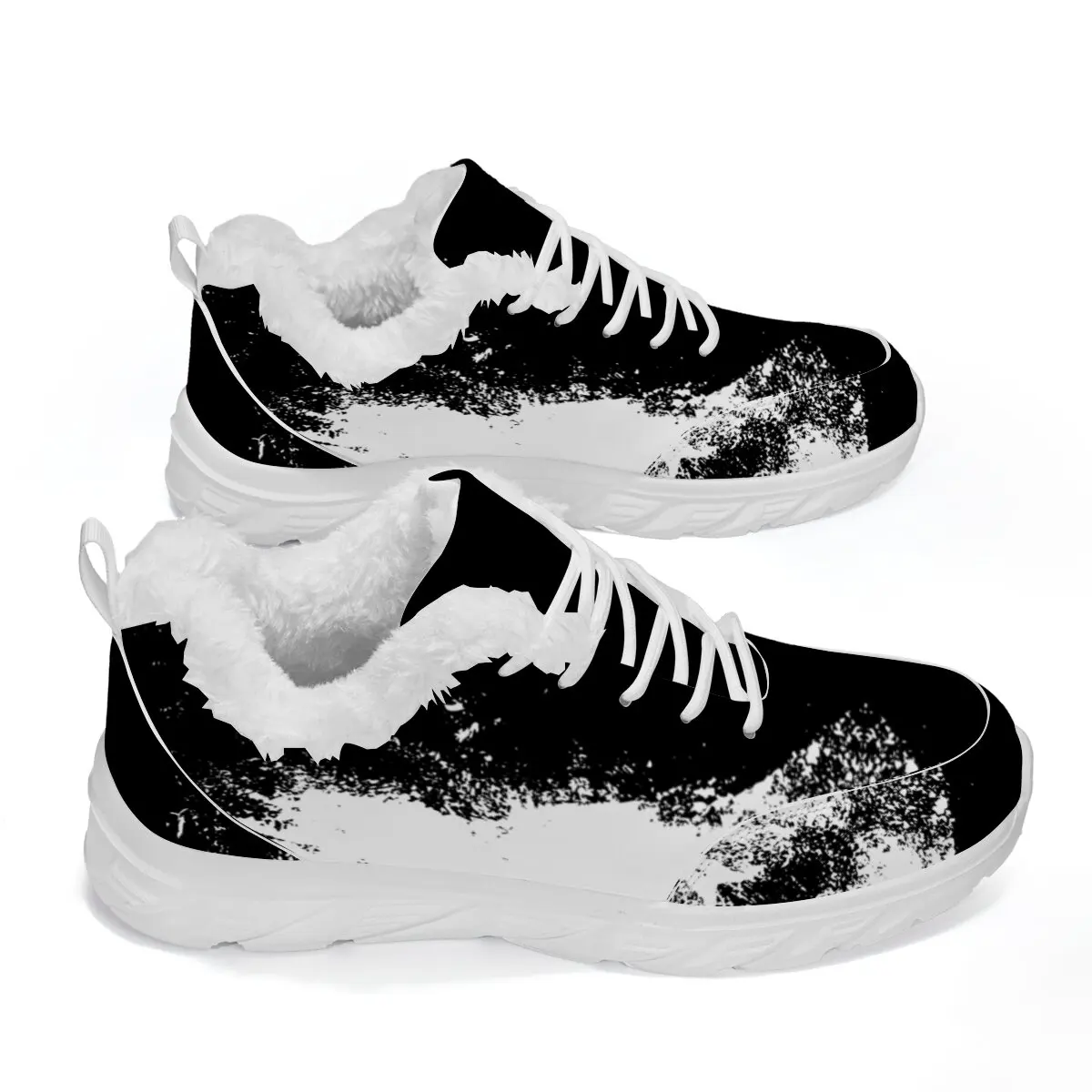 

Fashionable Couple's Flat Low-top Woven Mesh Surface Graffiti Christmas Festive Atmosphere Printed Casual Sports Shoes