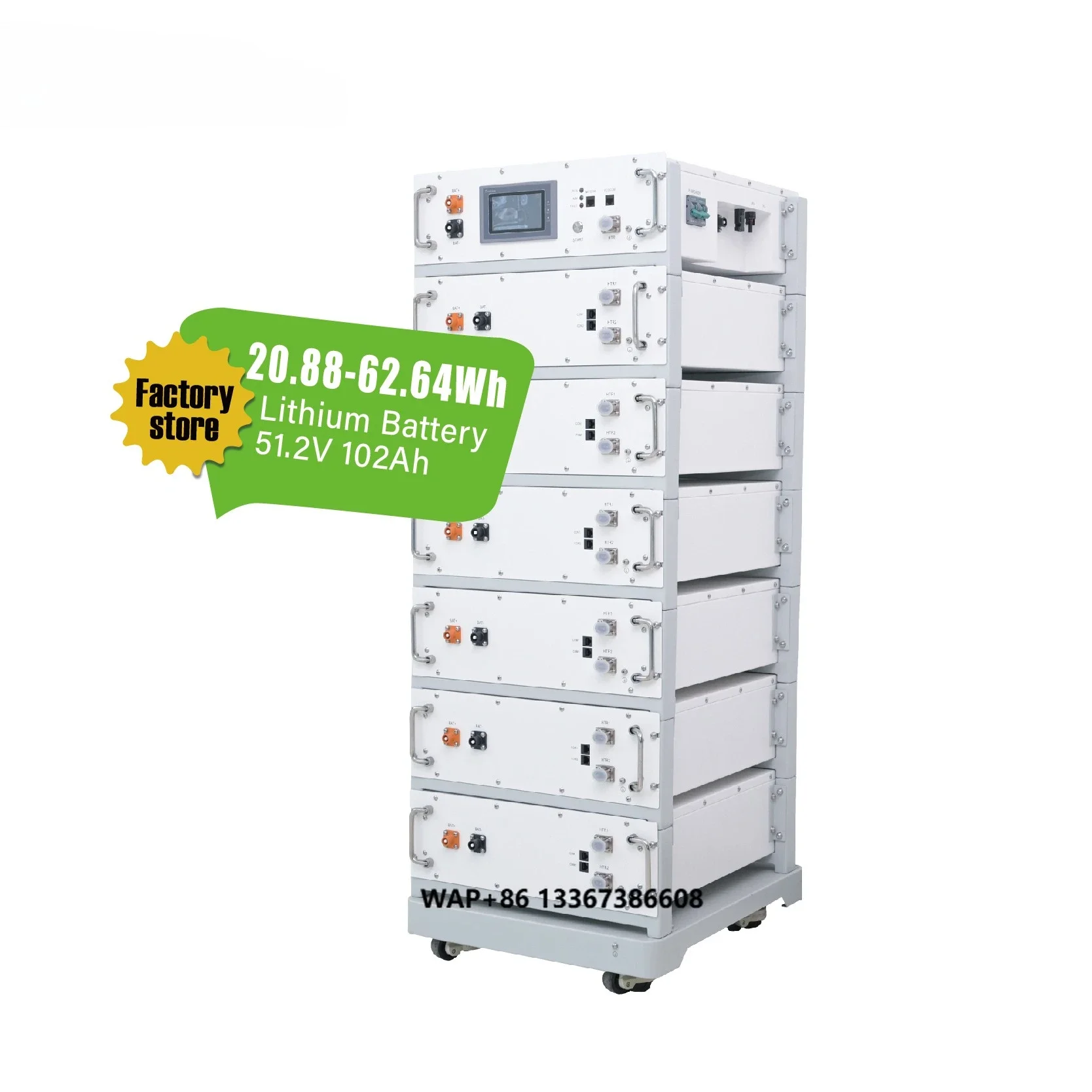 

Enerlution Residential Solar System High Voltage Rack Battery System, 5kWh Modules, Rack, BMS for 20-60kWh, Easy Deployment