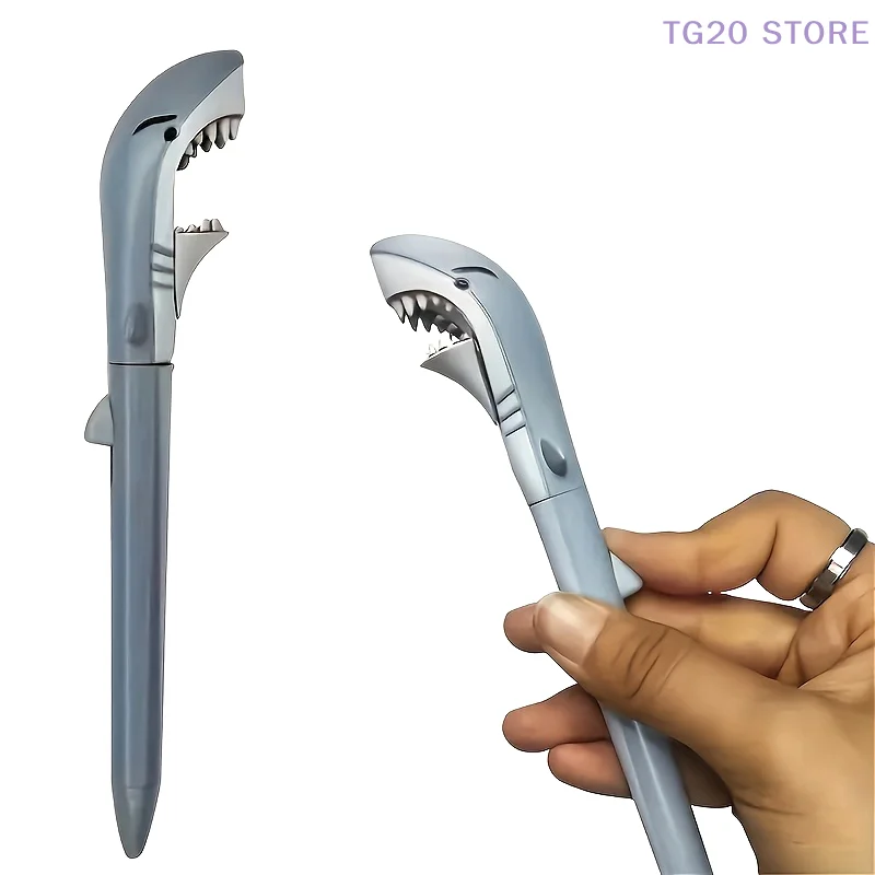 1 قطعة كبيرة الفم القرش شكل القلم كبير الأبيض الكرتون القرش قلم حبر جاف القرطاسية هدية للأطفال طالب مكتب القرطاسية #5